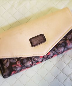 Női apró kasmír mintás pénztárca, rózsaszínű belső