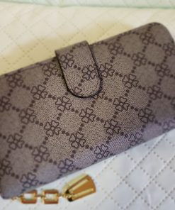 Női lóheremintás pénztárca, szürke