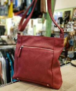 Női műbőr oldaltáska - Téglavörös