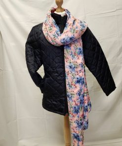 Női, tavaszi-őszi, kék nárcisz mintás kendő, sál