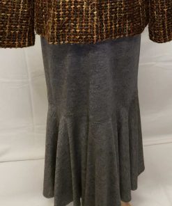 Női, szürke színű, harang szabású filc szoknya