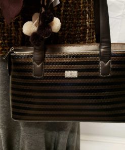 "PADAN" Női csíkos mintás műbőr kézitáska