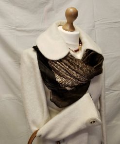 Női, őszi színű gepárdmintás kendő, sál