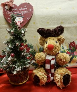 Karácsonyi dekoráció szalmából (szarvas)